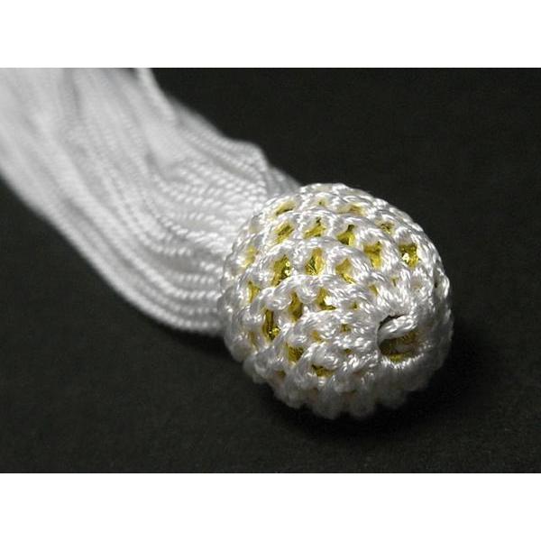 念珠用パーツ 人絹 頭付き房 白 約9cm 2個 6000880☆ |  | 01
