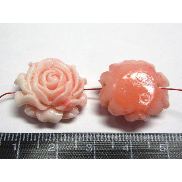 珊瑚（練り） フラワーパーツ ピンク 約19×20×10mm 5個セット