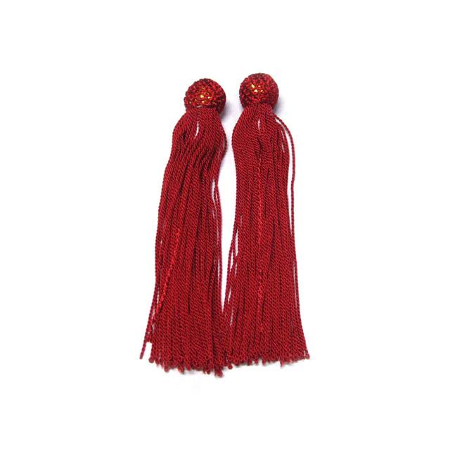 数珠用 頭付き房 レッド (2個セット) 赤 念珠 仏具 仏教 ふさ タッセル