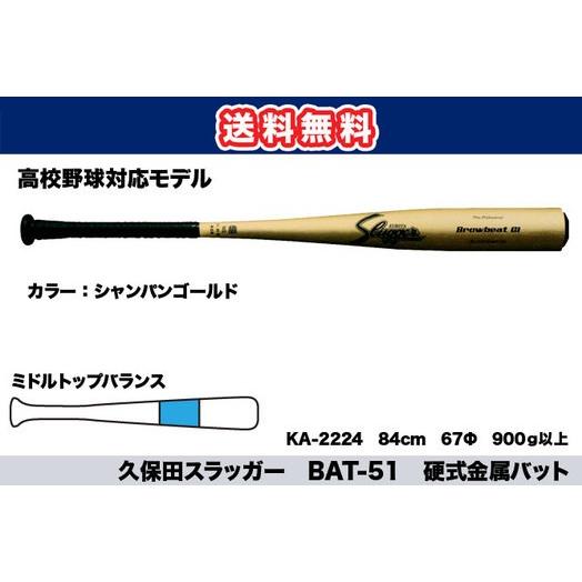久保田スラッガー 硬式金属バット（高校生対応） BAT-51 送料無料