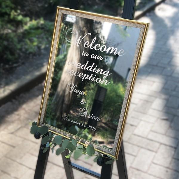 保障できる ゴールドフレームミラーウェルカムボード ウエルカムオブジェ 結婚式 披露宴 ウエディング 名入れ 最新人気 Www Fiscaliaguerrero Gob Mx