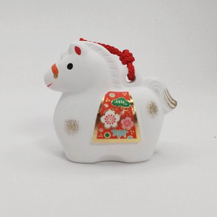 招福の干支置物 No.56 錦彩招福寿々午 (土鈴・特小) 高さ：5.5cm 和風