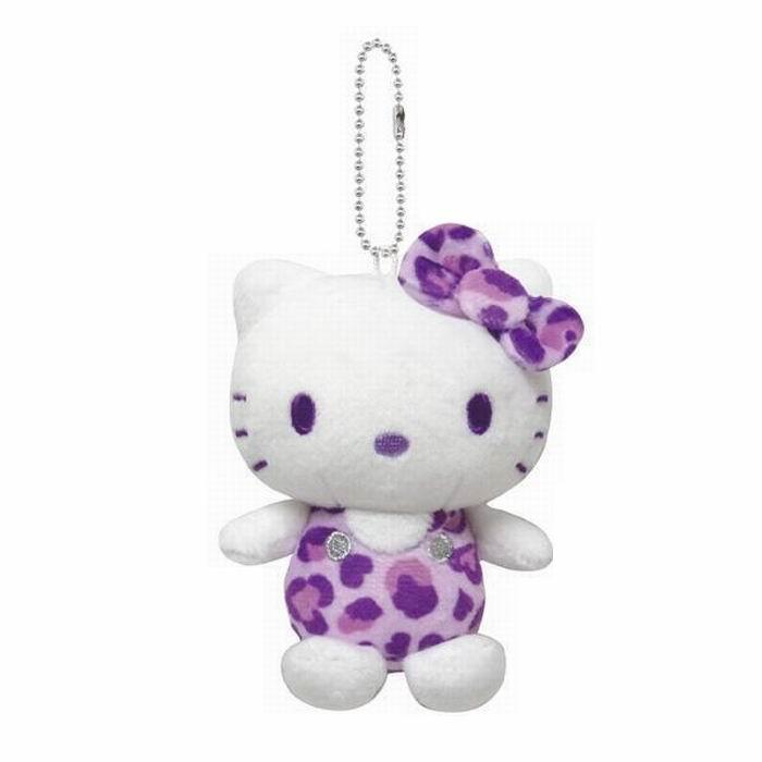 ハローキティ (ヒョウ柄シリーズ) ボールチェーンマスコット パープル