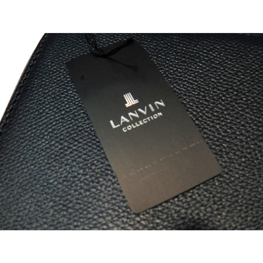 LANVIN COLLECTION 日本製 国内縫製 ラウンドファスナー トラベルケース 牛革 ハンドル付 ネイビー セカンドバッグ ランバンコレクション｜b-station｜09