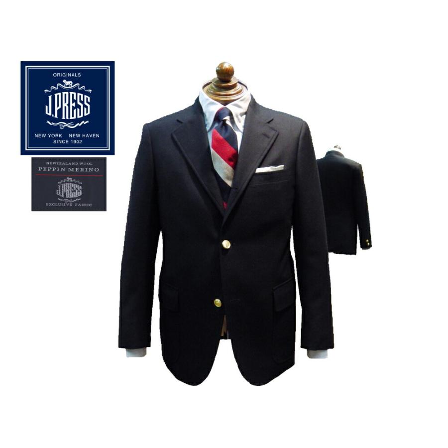 【新登場】 【限定モデル】 Jプレス J.PRESS (ジェイ・プレス) MEN パターンメイド YA体 国内縫製 日本製 サキソニー 紺ブレザー ３釦段返り 金ボタン メタル ２ 【GMS1038333951】(36300円)