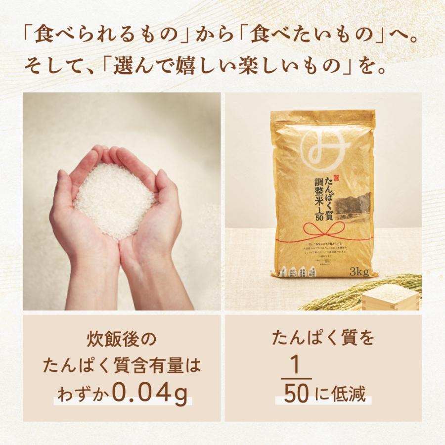 低たんぱく 腎臓病食 低たんぱく米 みしまのたんぱく質調整米 1/50 3kg