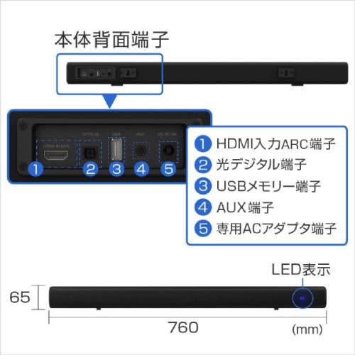GREEN HOUSE（グリーンハウス） サウンドバー 2.0ch ブラック GH