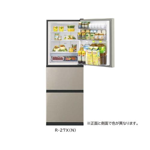 日立 冷蔵庫 3ドア 265L 片開き ライトゴールド R-27X-N : B