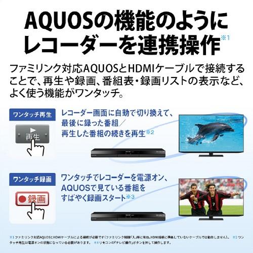 SHARP シャープ　ブルーレイ レコーダー HDD 1TB 2番組同時録画 SHARP - SHARP シャープ ブルーレイ レコーダー HDD 1TB 2番組同時録画