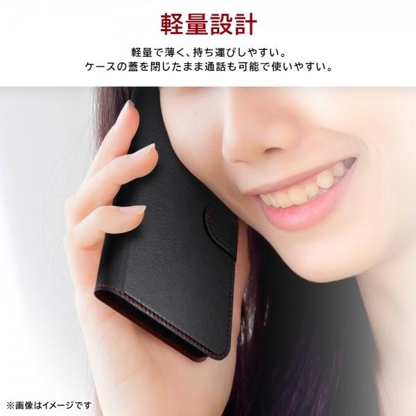 iPhone 15 Plus用耐衝撃 手帳型レザーケース シンプル マグネット レッド レイアウト RT-P43ELC1/R｜b-surprisep｜05