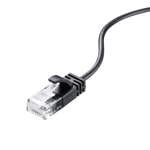 【5個セット】 サンワサプライ カテゴリ6A極細LANケーブル ブラック KB-SL6A-10BKX5_1
