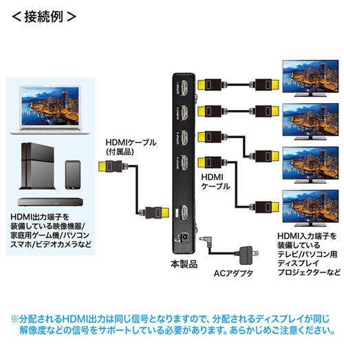 サンワサプライ 4K2K対応HDMI分配器(4分配) VGA-UHDSP4_3