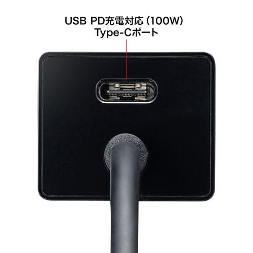 サンワサプライ USB Type-Cハブ付き ギガビットLANアダプタ Type-Cハブ2ポート USB-3TCH32BK