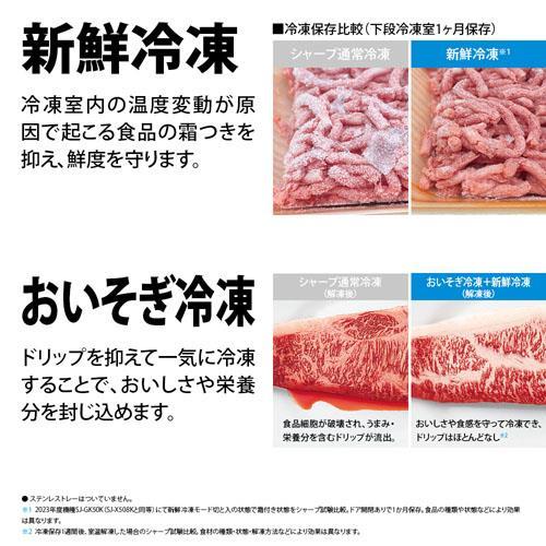 匿名配送 SHARP シャープ 6ドア冷蔵庫 アッシュシルバー 観音開き 502リットル SJ-X508K-S 【XUR3319826115】(116061円)