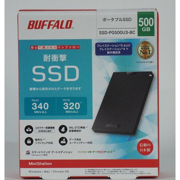 ★使用時間 376★ BUFFALO バッファロー ポータブルSSD 500G Amazon | バッファロー SSD 外付け 500GB USB3.2 Gen2 Type‐C 最大読出