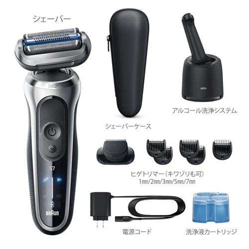 電気シェーバー ブラウン Series7 73-S85010CC 3枚刃 自動洗浄器付 メンズ シルバーの画像