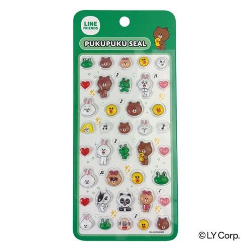 LINE FRIENDS ラインフレンズ ぷくぷくシール 4種セット 重複なし 立体