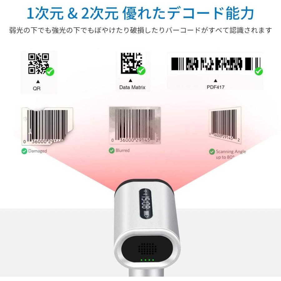 Symcode バーコードリーダ 手持 二次元 一次元 液晶読取対応 Bluetooth 2 4ghz無線 Usb接続 パソコン Ios A Supersport Tn