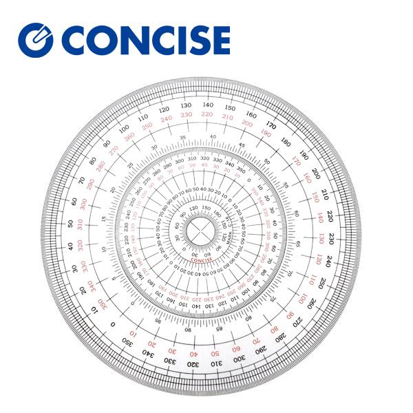 コンサイス 全円分度器 360度 直径18cm C-18