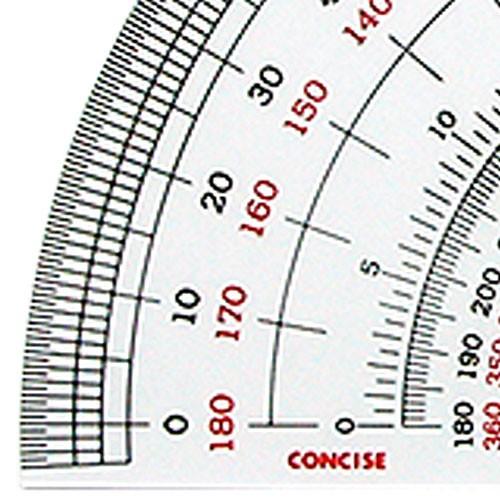 CONCISE（コンサイス） 半円分度器 S-25 直径25cm アクリル製 学生