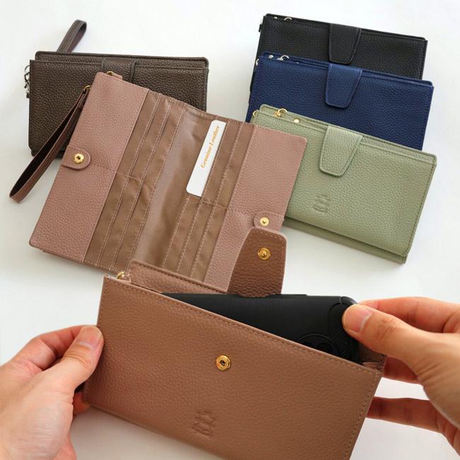 革財布 スマホマルチウォレット シュリンクレザー スマホポーチ マルチ