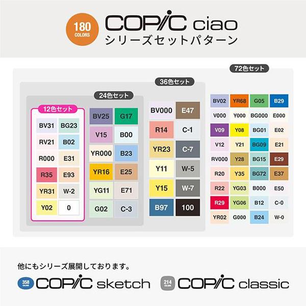 コピックチャオ スタート 12色セット COPIC ciao マーカー コミック