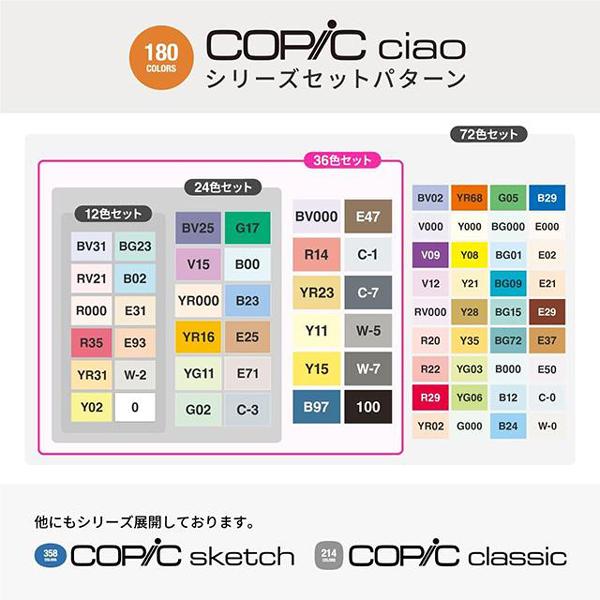 コピックチャオ 36色セット COPIC ciao マーカー コミック イラスト お
