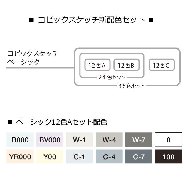 コピックスケッチ コピック スケッチ ベーシック 12色セット A COPIC