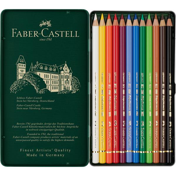 ファーバーカステル 色鉛筆セット ポリクロモス色鉛筆 12色 缶入 FABER
