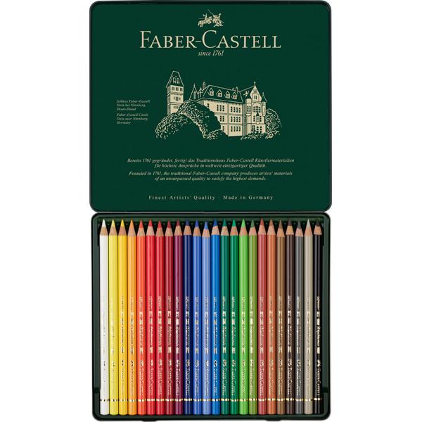 Faber-Castell Polychromos油性色鉛筆セット 24色 ファーバーカステル 色鉛筆セット ポリクロモス色鉛筆 24色 缶入