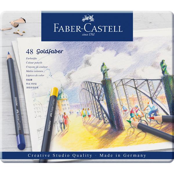 ファーバーカステル 色鉛筆セット ゴールドファーバー 48色 缶入 FABER