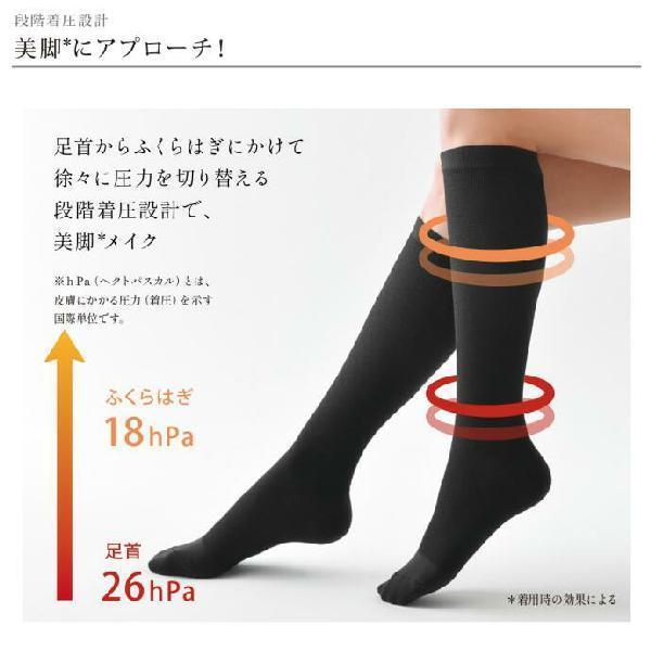 Ｂｅｆｉｔビーフィット 燃活サポート 美脚ソックス／２足組 （ブラック） New 光電子繊維 ３６０デニール 段階着圧設計 ソックス 足首 ふくらは｜b-w-hibiki｜06