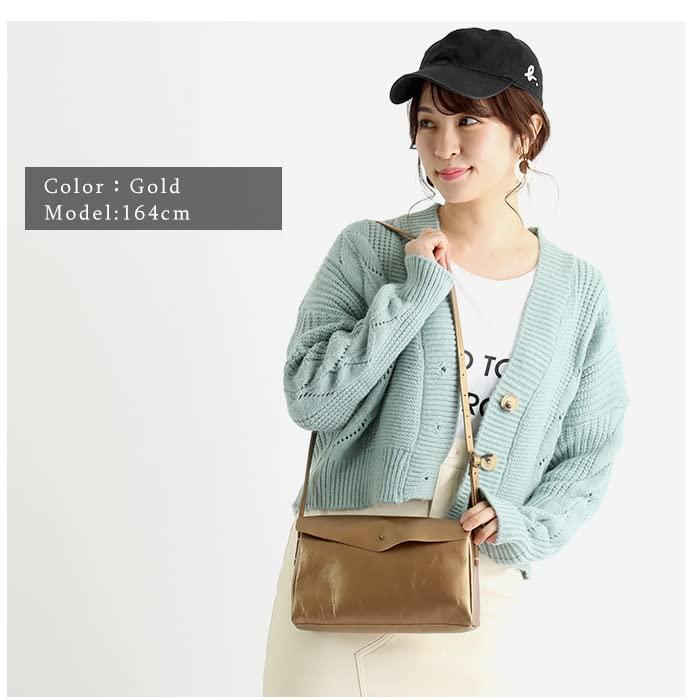 Encachette アンキャシェット レザーポーチショルダーL brown アンキャシェット