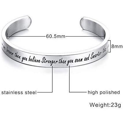 本物品質の ステンレス316l シルバー レディースバングル メンズ ブランド Rockyu フリーサイズ 艶消 腕輪 フリー 刻印 英文 ブレスレット ブレスレット Www Ideelltforum Se