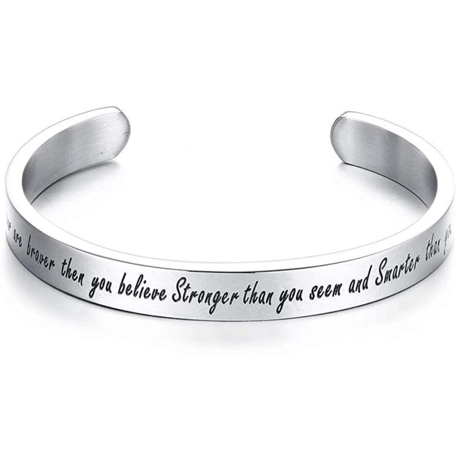 本物品質の ステンレス316l シルバー レディースバングル メンズ ブランド Rockyu フリーサイズ 艶消 腕輪 フリー 刻印 英文 ブレスレット ブレスレット Www Ideelltforum Se