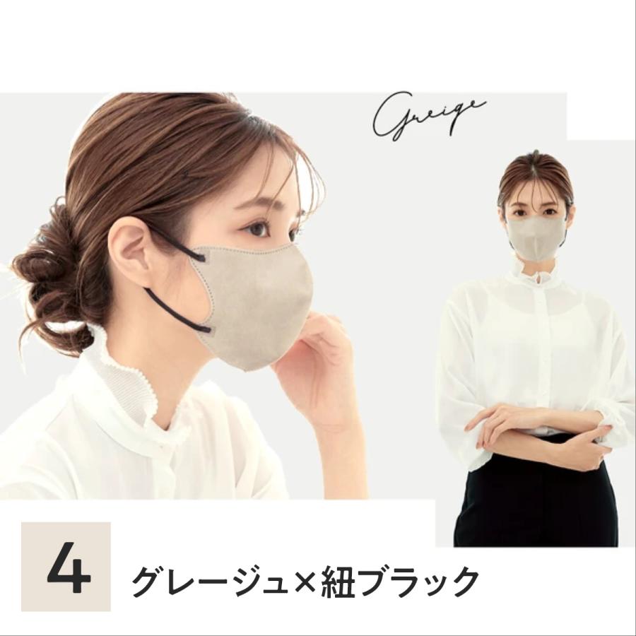 Dozza マスク 10枚入 息がしやすい 花粉症 バイカラー 3D 立体 不織布 Aタイプ 安い 口紅がつきにくい｜ba-agir｜05