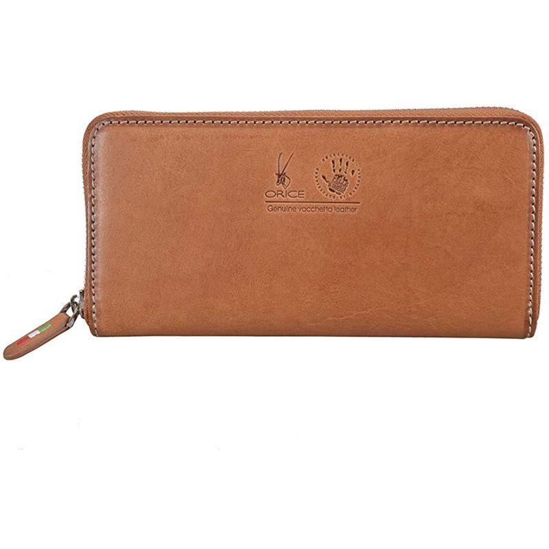 愛用 バケッタレザー使用 長財布 オリーチェ Orice ファスナー ブラウン メンズ 財布 その他財布 Sipil Ub Ac Id