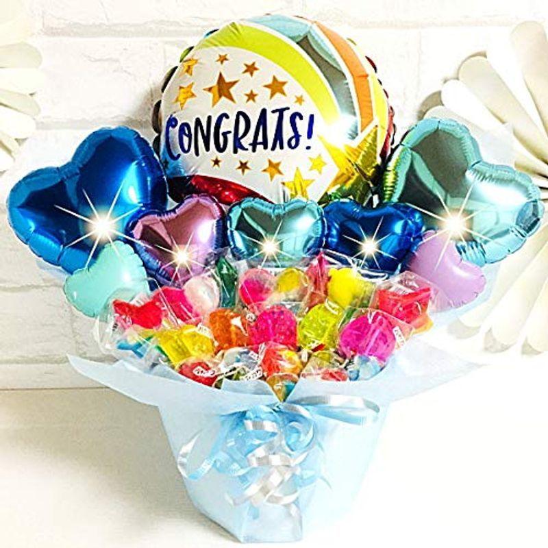 ブルーキャンディ本付きバルーンギフト キャンディブーケ Congratsエムズバルーンmzballoon 激安正規品