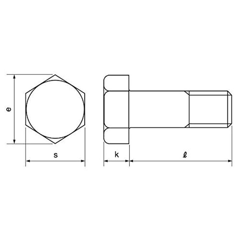 ステンレス　生地　六角ボルト　(1本入り)　(半ねじ)　Ｍ２７×３８０