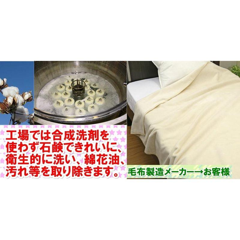 三井毛織 日本製 オーガニック 綿 毛布 純粋 綿100％ (シングル)