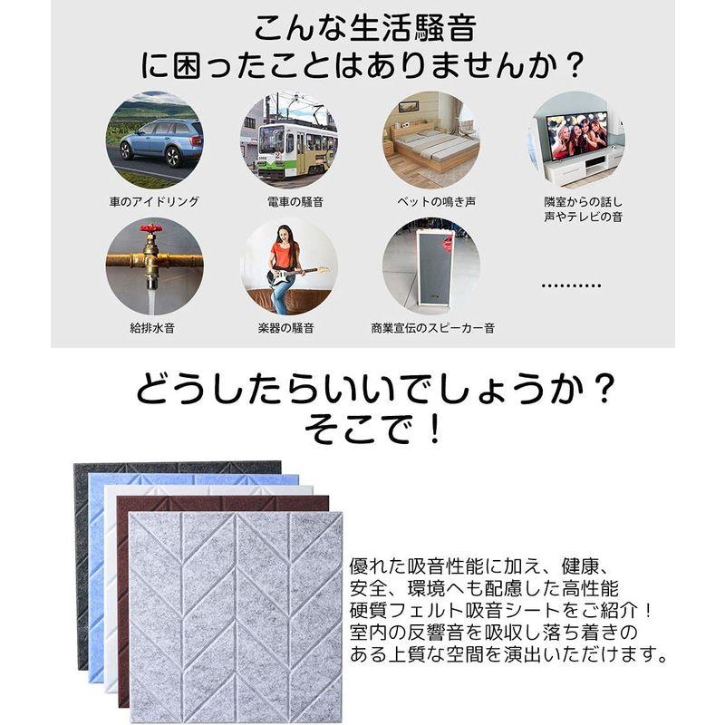 防音シート,KIMINO　防音　吸音壁や天井簡単に設置、素早く利用可能吸音材　フェルト　防湿　吸音シート　難燃　硬質防音材　ゲーミングルーム