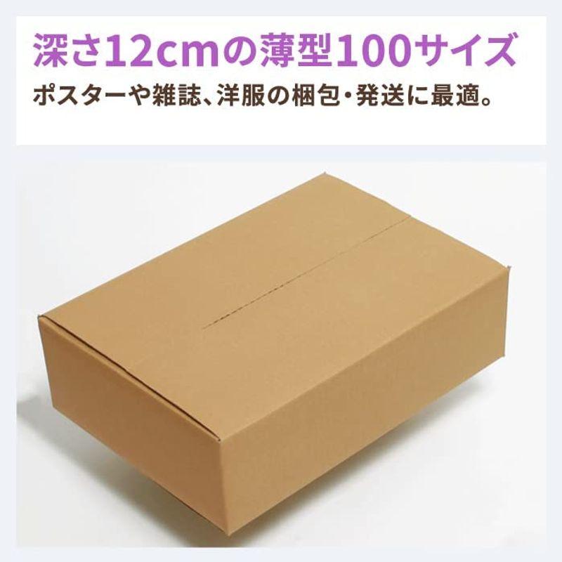 アースダンボール　ダンボール　100サイズ　薄型　A3　深さ120mm　段ボール　100　梱包　50枚セット　ID0034