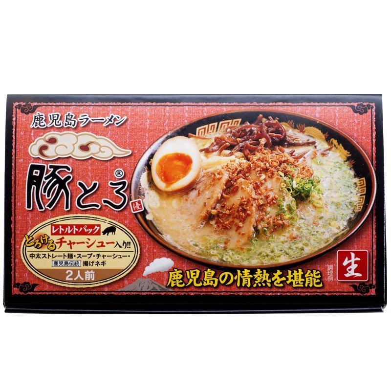 10％OFFケース販売 鹿児島ラーメン 豚とろ（2人前・箱入）×12箱 鹿児島ラーメン メーカー直送 お買い得 | 