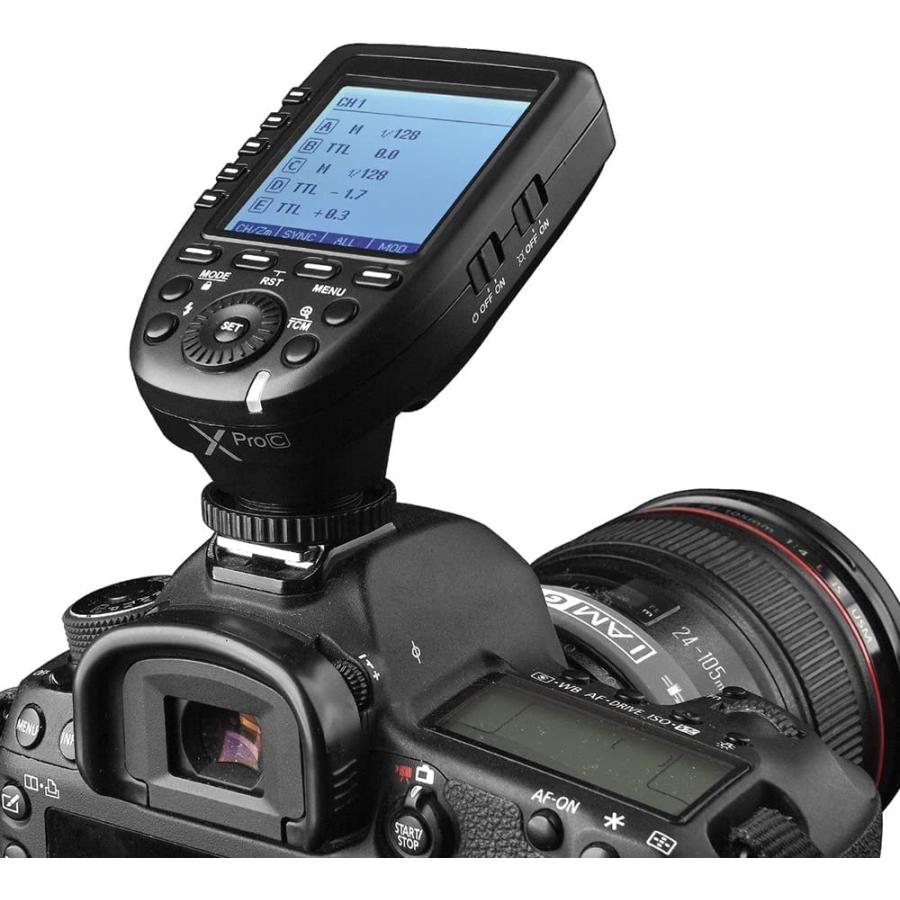 休みGodox Xpro-C キャノン用 送信機 2.4Gワイヤレスフラッシュ