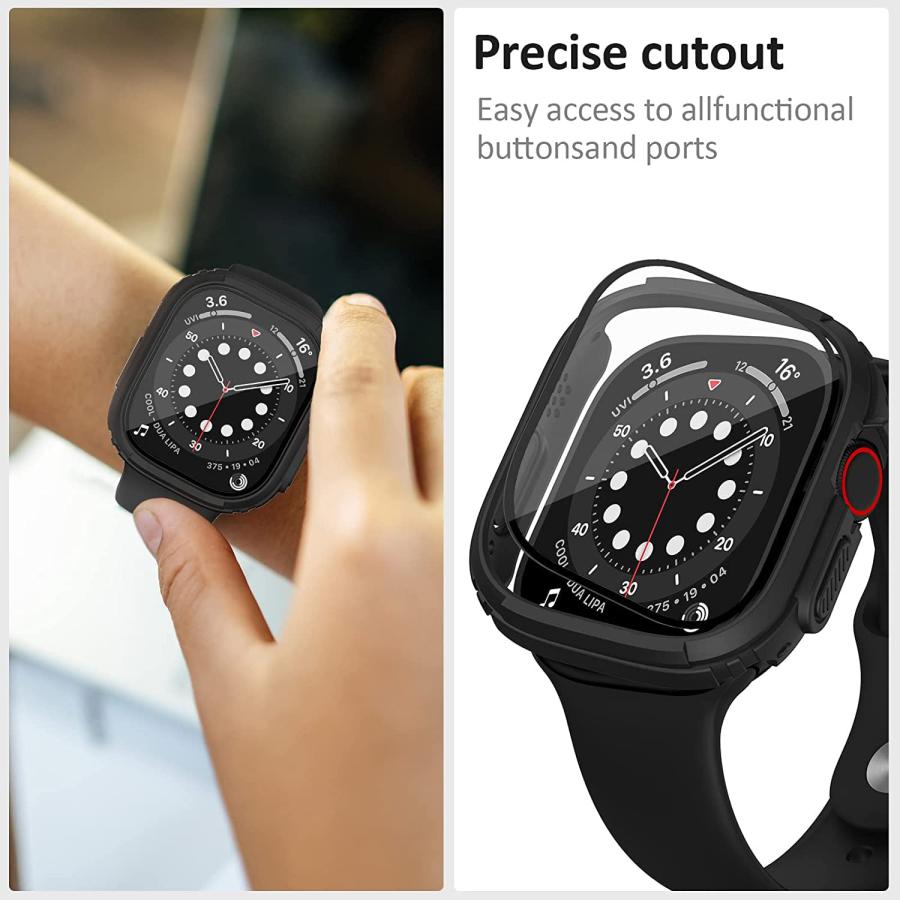 HATALKIN 【2枚】 Apple Watch ultra ケース ガラスフィルム Compatible with Apple Watch