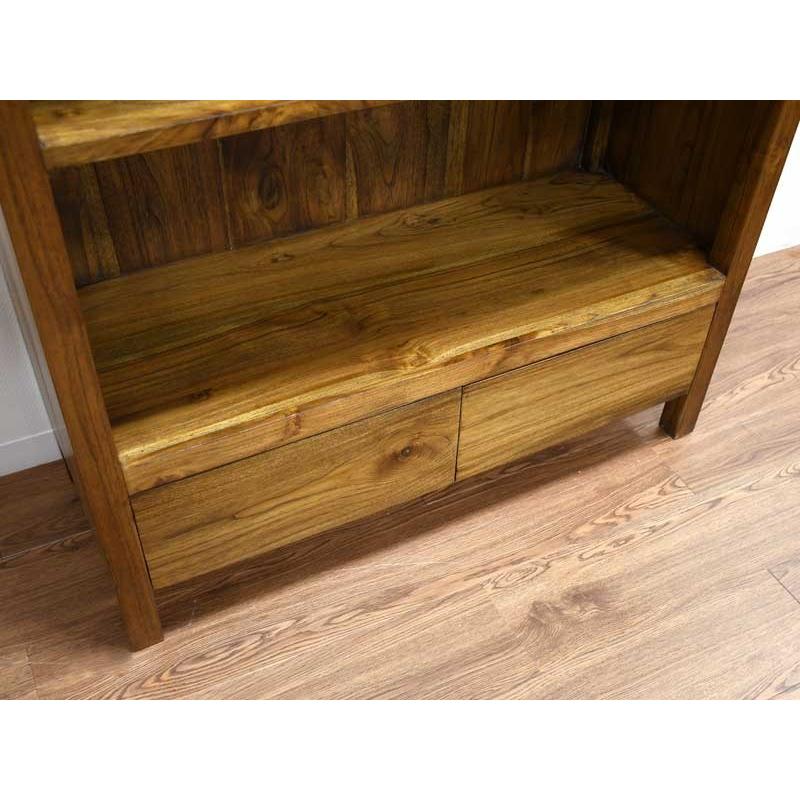 ブックシェルフ チーク 無垢 幅88cm アジアン 北欧 木製 アンティーク