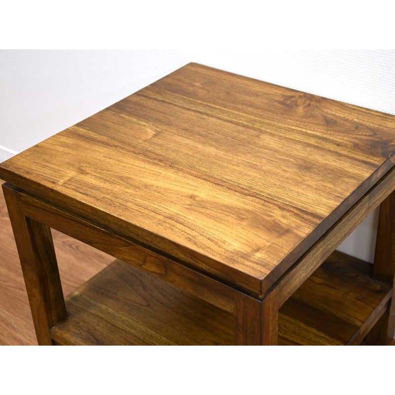 サイドテーブル チーク 無垢 ソファーテーブル カフェテーブル アジアン 北欧 アンティーク調 チーク材 木製 天然木 おしゃれ アジアン家具