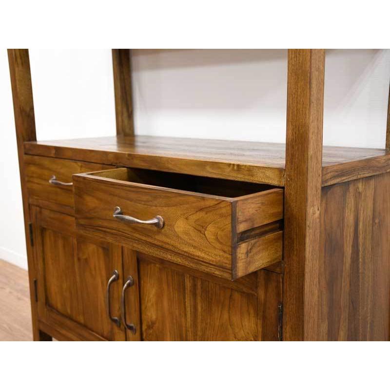 ディスプレイキャビネット M オープンラック チーク 無垢 ブック