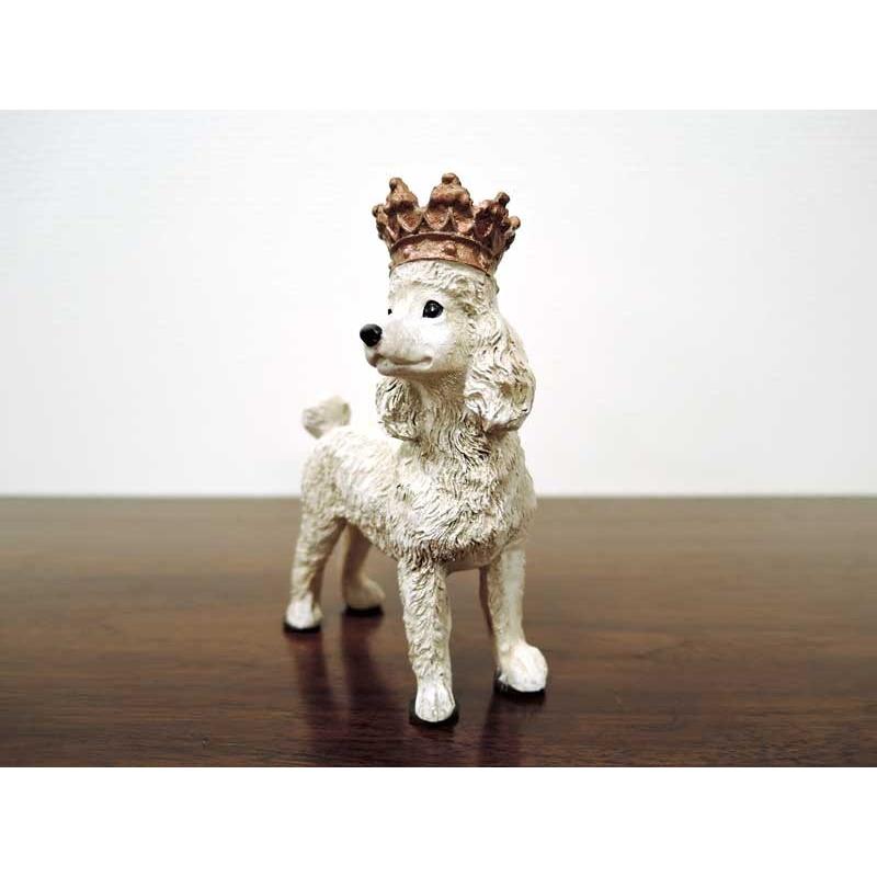 ノーブルプードル プードル トイプードル 置物 犬 イヌ オブジェ 王冠