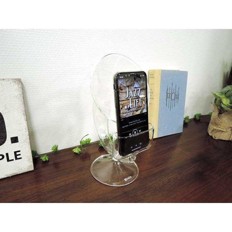 ガラス サウンドスピーカー スマホ スマートフォン スピーカー 置く